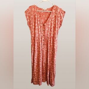 NWOT Madewell Red & White Floral Midi Dress